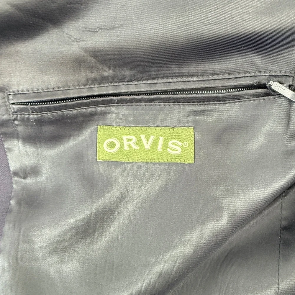 Orvis Mens Navy Blue‎ 100% Wool Two Button Blazer Sport Coat 42R*read*
